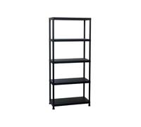 Avilia Mensole Multiuso 5 Ripiani - Scaffale per Interno ed Esterno, Kit per Montaggio a Parete Incluso, in Plastica, 71x35x180 cm, 100 kg di Portata Massima, Nero