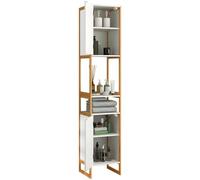 Avilia Mobile a Colonna Modulare da Bagno a 2 Ante, 33x33x170cm - Realizzata in MDF e Legno Resistente - Mobiletto Salvaspazio Versatile con Ripiani Interni, Ideale per Organizzazione Bagno, Bianco