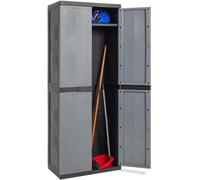 Avilia Mobile Portascope a 2 Ante e 3 Ripiani Regolabili - Armadio Alto Porta Attrezzi, in Polipropilene Riciclato, 65x37x165 cm, Nero e Grigio