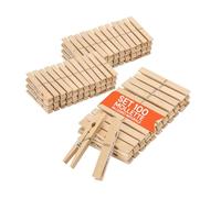 Avilia - Mollette Bucato Legno Set 100 Pezzi - Molla Acciaio Inox Anti-Ruggine | Presa Forte su Vento | Per Stendino, Filo, Decorazioni e Craft | Uso Interno ed Esterno