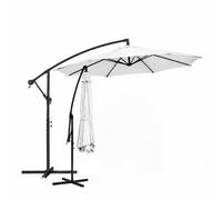 Avilia - Ombrellone da Giardino 300 cm Altezza 2,5 m con Braccio Decentrato, Tessuto Impermeabile e Anti Raggi UV, Apertura a Manovella, Design Moderno per Arredo Giardino per Esterno
