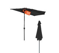 Avilia Ombrellone da Giardino a Mezzaluna Antracite 2,7x2,3m con Manovella e Soffietto Antivento - Ombrellone da Parete in Alluminio e Poliestere per Esterni