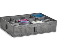 Organizer Accessori per Armadio - Scatola Portaoggetti con 12 Scomparti, in TNT, 44x34x11cm, Grigio