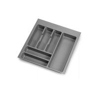 Avilia Organizer Cassetti Cucina per Posate e Utensili Regolabile in Plastica Grigio 48x34cm - Vassoio Portaposate, Adatto a Cassetti 40cm
