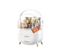 Avilia - Organizer Make-Up Elegante con Coperchio Trasparente, 1 Scomparto e 2 Cassetti, Ideale per Trucchi, Facile da Trasportare e Resistente all’Umidità