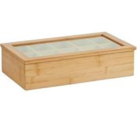 Avilia Organizer per Bustine di Tè - Scatola per Tè in Bambù con 10 Scomparti 36x20x9cm