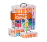 Avilia - Contenitore Trasparente a 5 Livelli con 50 Scomparti Estraibili per Organizer Armadio, Ideale per Minuteria e Porta Trucchi, Facile da Impilare e Usare Singolarmente