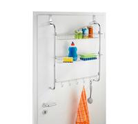 Avilia Organizzatore da Porta per Cucina e Bagno - Organizer Utensili e Bottiglie con 2 Cestelli e 6 Ganci, in PVC, 59x78.5x16.5cm, Cromato