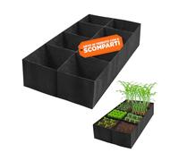 Avilia - Orto Rialzato in Tessuto 480L con 8 Scomparti - Fioriera Professionale da Esterno per Verdure e Piante - Orto Urbano Traspirante e Anti-Corrosione - 182x91,5x30,5 cm