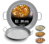Avilia Padella per Paella in Alluminio con Manici in Metallo 36cm - Rivestimento Esterno Stone Grigio con Spessore di 2mm - Interno Antiaderente - Presa Ergonomica e Salda - Facile da Pulire
