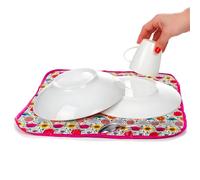 Avilia Panno Tappetino Scolapiatti in Microfibra Rosa con Fantasia a Fiori - Ideale sia per Assorbire l'Acqua di Piatti e Bicchieri sia Per Asciugare le Stoviglie Dopo il Lavaggio Evitando i Graffi