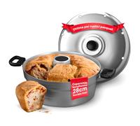 Avilia Pentola Forno a Gas con Coperchio e Spargifiamma 28cm - Alluminio Puro 99,5% e Spessore di 1mm - Maniglia in Ferro Zincato per Presa Sicura e Comoda - Pomo in Ferro e Piastra in Acciaio Inox