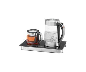 Avilia Piastra Multifunzionale 3 in 1 per Caffè e Tè con Bollitore, Caraffa in Vetro e Filtro in Acciaio Inox Rimovibile, Funzione di Mantenimento in Caldo e Regolazione Automatica della Temperatura