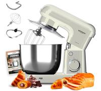 Avilia - Planetaria Silenziosa Multifunzione 1500W con Ricettario e Accessori Inclusi, Ideale per Impasti Dolci e Salati, Mixer con 10 Velocità e Funzione Pulse, Ciotola Acciaio 5L (Crema)