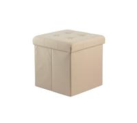 Avilia Poggiapiedi e Contenitore Color Avorio 40x40cm - Elegante, Salvaspazio e Versatile per Oggetti e Relax