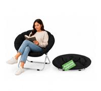 Avilia - Poltrona Pieghevole Imbottita - Tessuto Oxford e Acciaio Antiruggine | Poltrona Pieghevole da Interno ed Esterno, 100 kg, Aperta L80×P36×A80 cm - Chiusa L78×P6×A78 cm (nero)