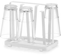 Avilia Porta Bicchieri da Lavello in Metallo Bianco 20x12x17.5cm, Utilizzabile come Organizer o Gocciolatoio Tazze da Cucina con Design Moderno e Pratico