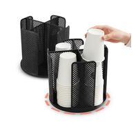 Avilia - Porta Bicchieri di Plastica Girevole 360° con 4 Scomparti - Organizer Multiuso Salvaspazio, H22×23,5×23,5 cm | Portabicchieri Plastica da Tavolo, Facile da Montare e Pulire