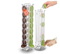 Avilia Porta Capsule e Porta Cialde Caffè, 32 Posti, Portacapsule e Portacialde, Base Girevole 360° in Metallo, Salvaspazio per Angolo Caffè Cucina, Uso su Piano Accanto a Macchina, Design Verticale