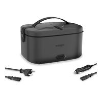 Avilia - Porta Pranzo Lunchy+ 3 in 1 Elettrico in Acciaio Inox con Posate, Scaldavivande da 80W Termico per Casa, Ufficio e Auto, Contenitori Ermetici e Doppia Presa 220V/12V