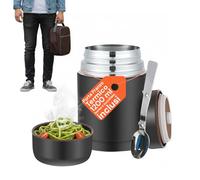 Avilia - Porta Pranzo Termico 1200 ml in Acciaio Inox con Borsa Isotermica e Cucchiaio Pieghevole, Lunch Box Ermetico per Alimenti Caldi e Freddi, Facile da Pulire e Ideale per Ufficio, Scuola o Viagg