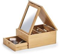 Avilia Portagioie con Specchio e Coperchio Pieghevole - Design Elegante in Legno di Alta Qualità - Organizzatore Gioielli con Cassetto - Ideale per Camera