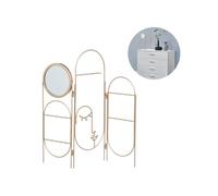 Avilia Portagioie Richiudibile con Specchio per Camera - Organizer Gioielli e Accessori con Specchio, in Rame, 39x1x40.5cm, Oro