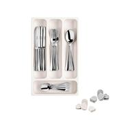 Avilia Portaposate da Casetti con 4 Scomparti - Organizer Cassetti in Plastica Resistente Ideale per Coltelli, Forchette, Cucchiai e Cucchiaini - Organizer Cucina Facile da Pulire - 37x22,2cm