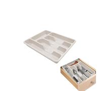 Avilia Portaposate da Cassetto Lavabile in Lavastoviglie - Organizzatore Posate con 4 Scomparti, in Plastica Resistente, Bianco