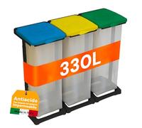 Avilia Portasacchi Per Raccolta Differenziata A 3 Scomparti, Da 94,5x36x81 Cm Multicolore in Polipropilene