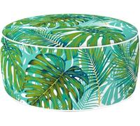 Avilia Pouf Gonfiabile Impermeabile per Interni ed Esterni - Design Floreale, Ideale per Cameretta, Soggiorno, Giardino | Pouf Rotondo, in Poliestere 53x23cm, Facile da Trasportare