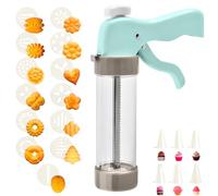 Avilia Pressa e Siringa per Biscotti in Plastica - Sparabiscotti con 13 Cerchi e 6 Punte Decorative - Strumento per Decorare Torte, Biscotti e Dessert, Facile da Usare e Lavabile
