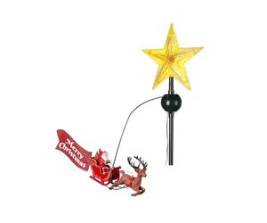 Avilia Puntale per Albero di Natale con Stella e Slitta Rotante - Ideale per Rendere Uniche le Decorazioni del tuo Albero di Natale con Illuminazione LED Interna - Resistente e Durevole 51x29x8cm