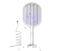 AVILIA Racchetta Elettrica Zanzare con Base Ricaricabile USB - Zanzariera Elettrica Continua per Interni ed Esterni - Racchetta Zanzare Portatile con Rete a 3 Strati, Batteria Lunga Durata