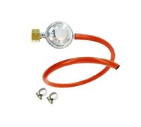 Avilia - Regolatore Gas Bombola per Stufe a GPL con Tubo 50cm e 2 Fascette in Metallo, Collegamento Sicuro e Rapido, Resistente a Temperature Estreme per Uso Domestico