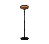Avilia Riscaldatore Elettrico da Interno ed Esterno Ignis - Stufa da Patio, 3 Impostazioni di Calore, sta Inclinabile a 45°, fino a 2000W, 50x50x200cm, Nero