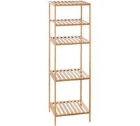 Avilia Scaffale a Colonna con 4 Ripiani per Cucina - Scaffale da Pavimento con 4 Mensole per Camera e Salotto, in Bambù, 35x32x111.5cm, Beige