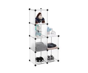 Avilia Scaffale a Cubi Modulabile 6 Ripiani Componibili Salvaspazio 30x30x30 cm, Bianco - Ideale per Camera, Ingresso e Ufficio - Struttura Resistente e Facile Montaggio