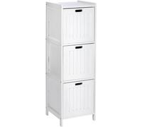 Avilia Scaffale con 3 Cassetti per Camera - Mobiletto con 3 Ripiani per Bagno e Salotto, in Legno, 36x112x36cm, Bianco