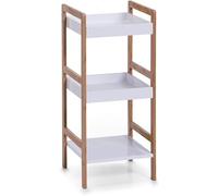 Avilia Scaffale con 3 Ripiani - Mobile a 3 Ripiani per Bagno, Cucina e Camera, in Bambù 36x33x80cm, Bianco