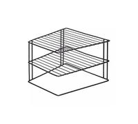 Avilia Scaffale da Appoggio Angolare da Cucina con 2 Ripiani - Mensola per Piatti, Tazze, Bicchieri e Utensili da Cucina, in Acciaio, 25x25x19cm, Nero