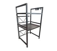 Avilia - Scaffale da Cucina Espandibile a 3 Ripiani per Microonde con 6 Ganci Laterali, Regolabile in Larghezza, Ideale come Organizer Salvaspazio per Accessori, Spezie e Utensili Domestici