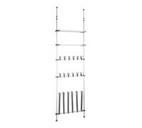 Avilia Scaffale Porta Scarpe e Porta Stivali con Mensole Portaoggetti, in Metallo, 68.5x100-300x26.3cm, Bianco
