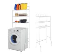 Avilia Scaffale Salvaspazio Sopra Lavatrice in Acciaio Bianco - Mobile Lavatrice con 3 Ripiani Anti-Ribaltamento per Bagno e Lavanderia | Organizzazione Pratica e Sicura