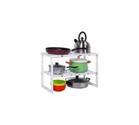 Avilia Scaffale Sottolavello Multifunzione - Organizzatore Cucina e Bagno, con 2 Ripiani, Alluminio Bianco 31x49.8x7cm