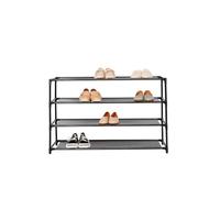 Avilia Scarpiera Impilabile con 2 Ripiani - Scaffale Portascarpe per Ingresso e Camera, 59x28x38cm, Metallo Nero