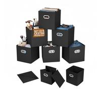 Avilia - Scatole per Armadio Pieghevoli in Tessuto con Maniglie Rinforzate, Set 6 Contenitori Salvaspazio 27x27x27 cm per Vestiti, Organizer Facile da Riporre e Riutilizzare