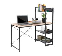 Avilia Scrivania da Camera e Studio con Ripiani Laterali - Design Contemporaneo in Legno Ingegnerizzato e Metallo | Spazio Ottimizzato con Mensole Laterali