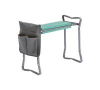 Avilia Sedia da Giardinaggio Pieghevole - Sgabello con Borsa per Attrezzi, 2 Posizioni, Richiudibile, in Ferro e Tessuto Oxford, 60x49x27.5cm, Grigio e Verde