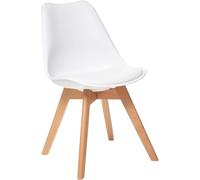 Avilia Sedia da Tavolo Bianco - Sedia da Cucina Ergonomica con Cuscino, Ideale per Soggiorno e Sala da Pranzo, Design Moderno e Confortevole, in Legno di Faggio, 52.5x48x82cm